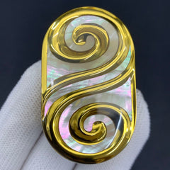 Ripple 2.0 Stainless Steel Gold Plated Resin-Sealed Engraved