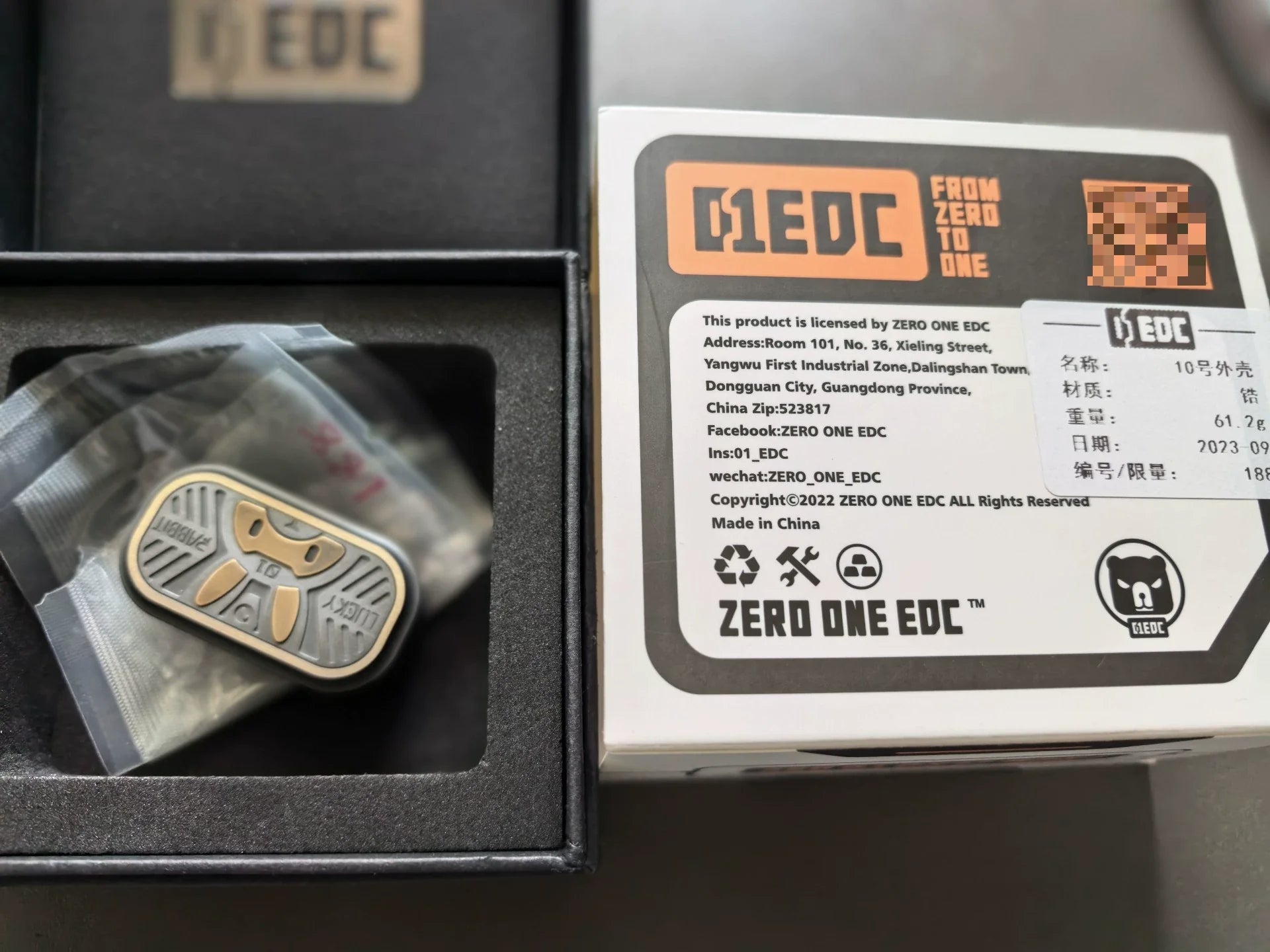 01EDC Slider No.10 Shell Zirconium