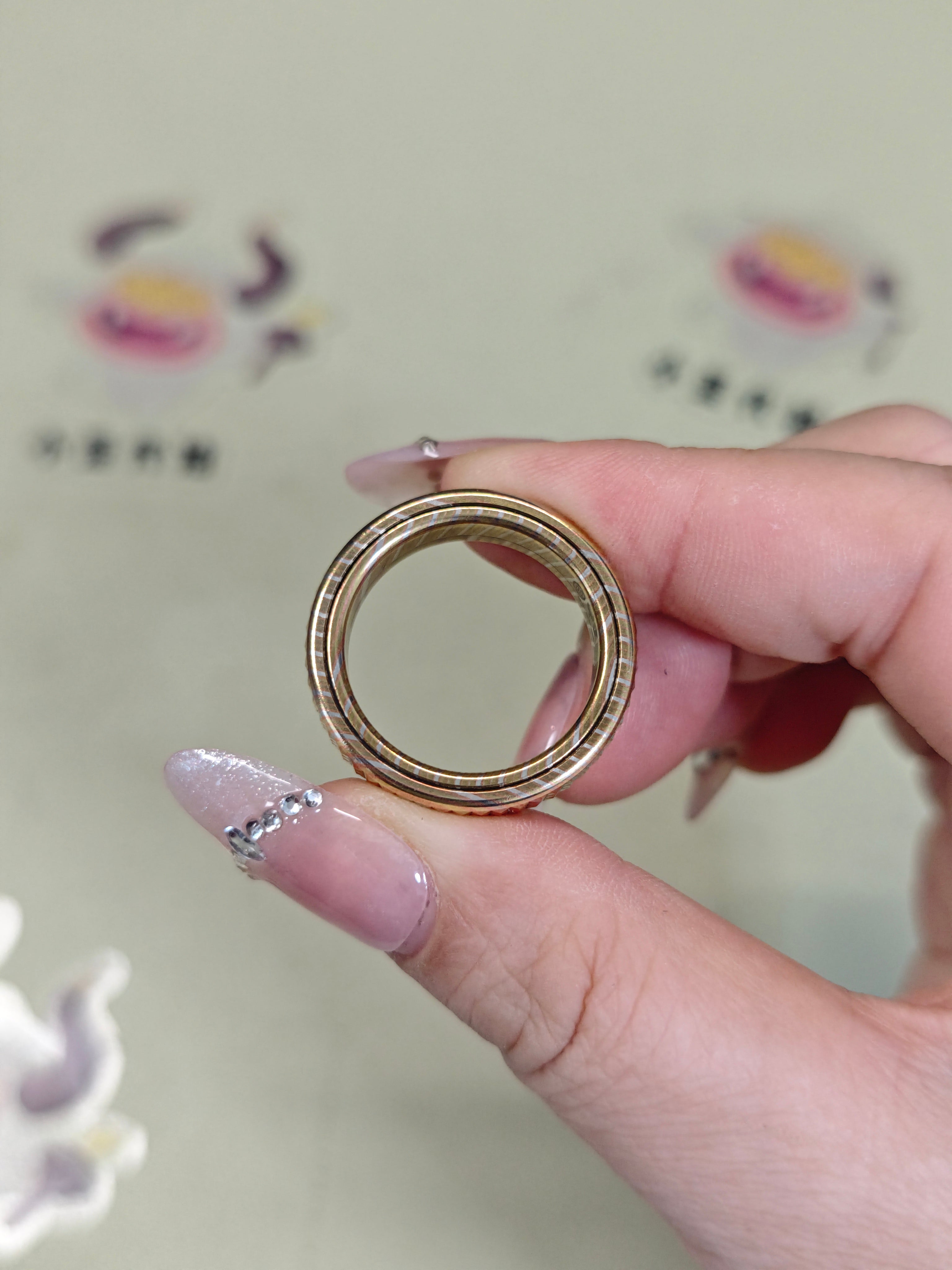 Paris Stud Mokume Copper