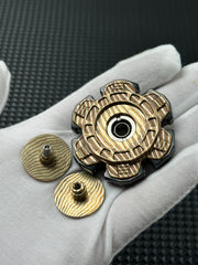 Triple Leaf Ignition Shell Opening Mokume Etched Polished