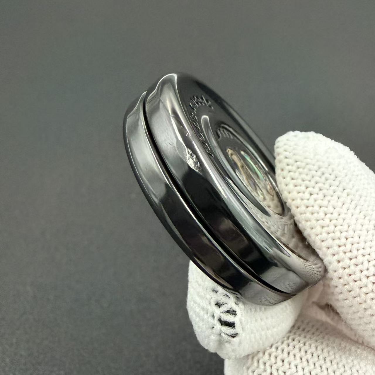 Devil Milk Cap Zirconium Engraved Polished