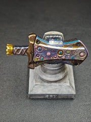 Master Sword Titanium Gold Plated Engraved