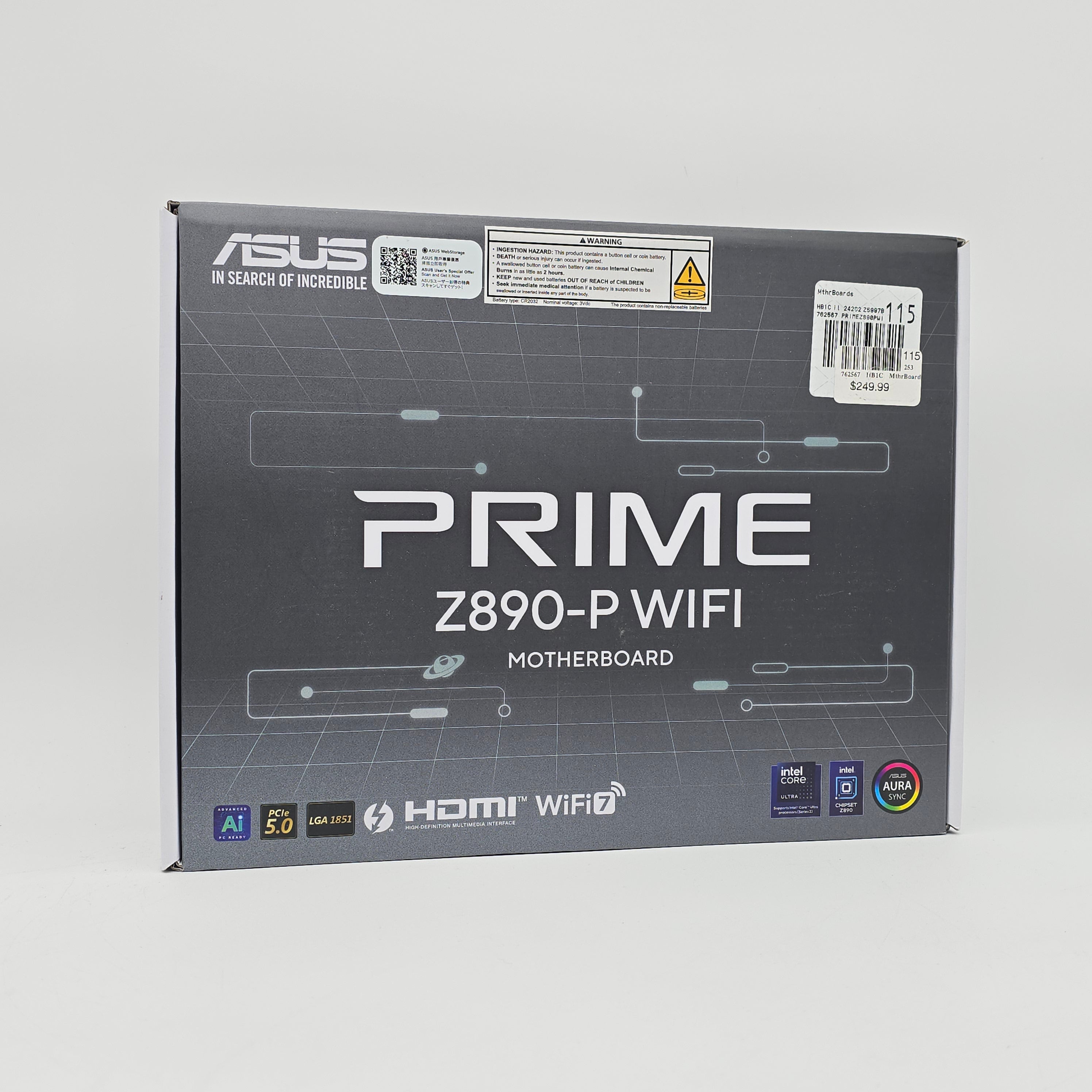 ASUS Prime Z890-P WiFi Gaming Motherboard for Intel Socket Type 1851