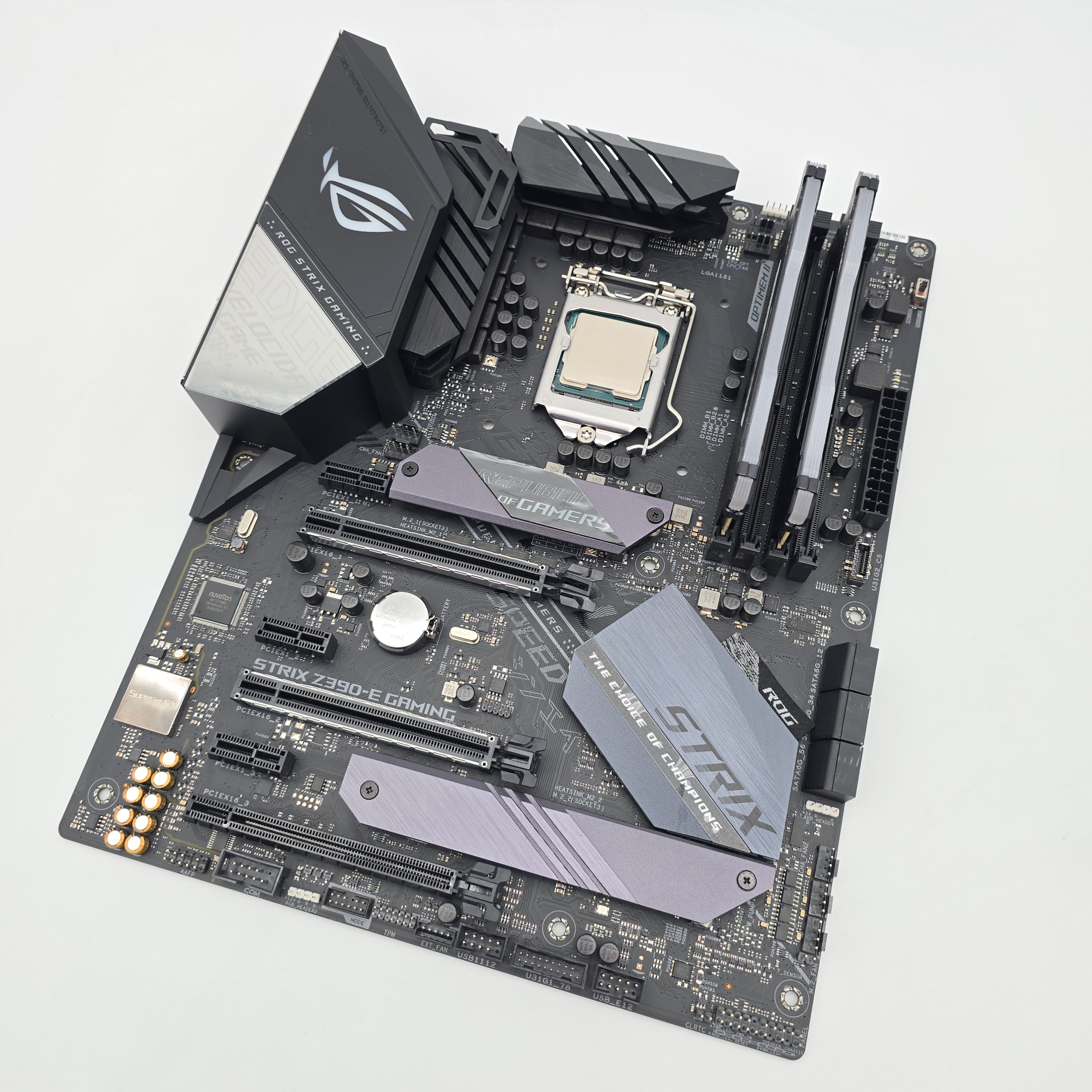 ASUS ROG STRIX Z390-E Gaming Motherboard, Intel Core i9-9900K, Corsair Vengeance RGB 32GB DDR4 Desktop Gaming Memory RAM Combo