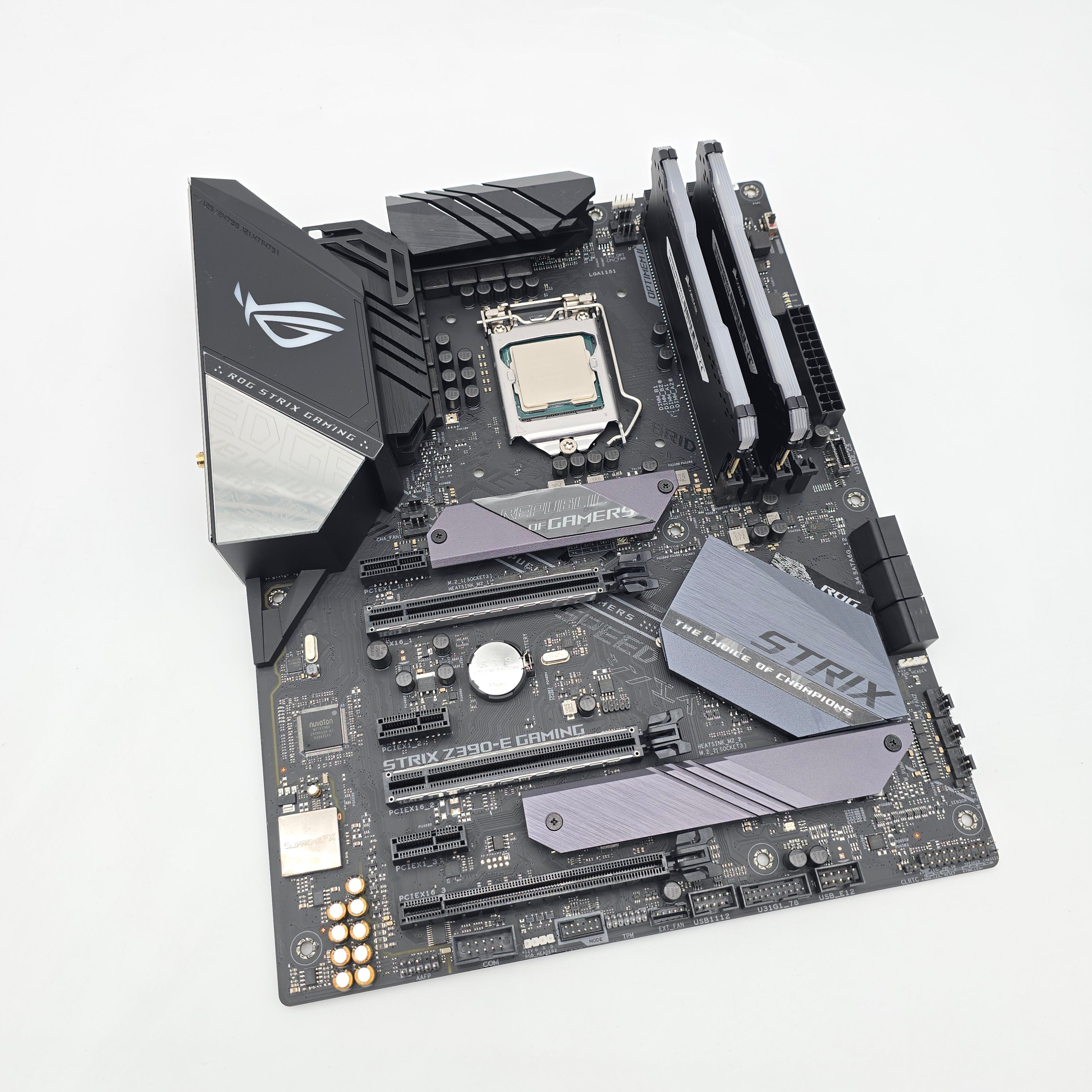 ASUS ROG STRIX Z390-E Gaming Motherboard, Intel Core i9-9900K, Corsair Vengeance RGB 32GB DDR4 Desktop Gaming Memory RAM Combo