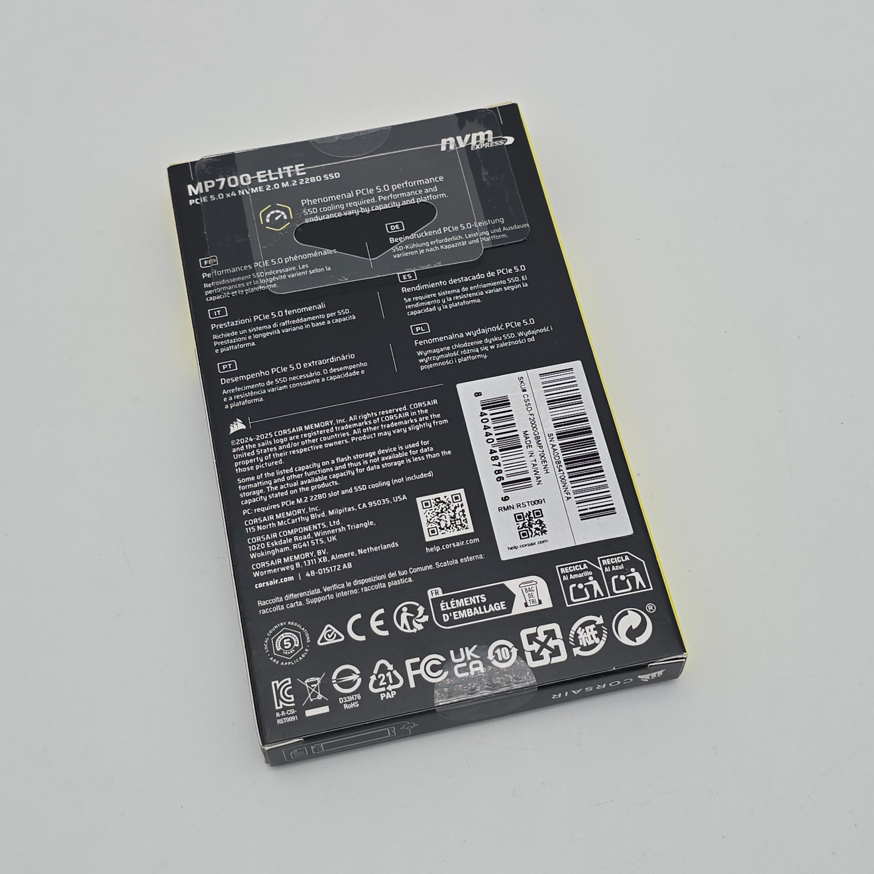 Corsair MP700 Elite 2TB, NVMe M.2 SSD Storage