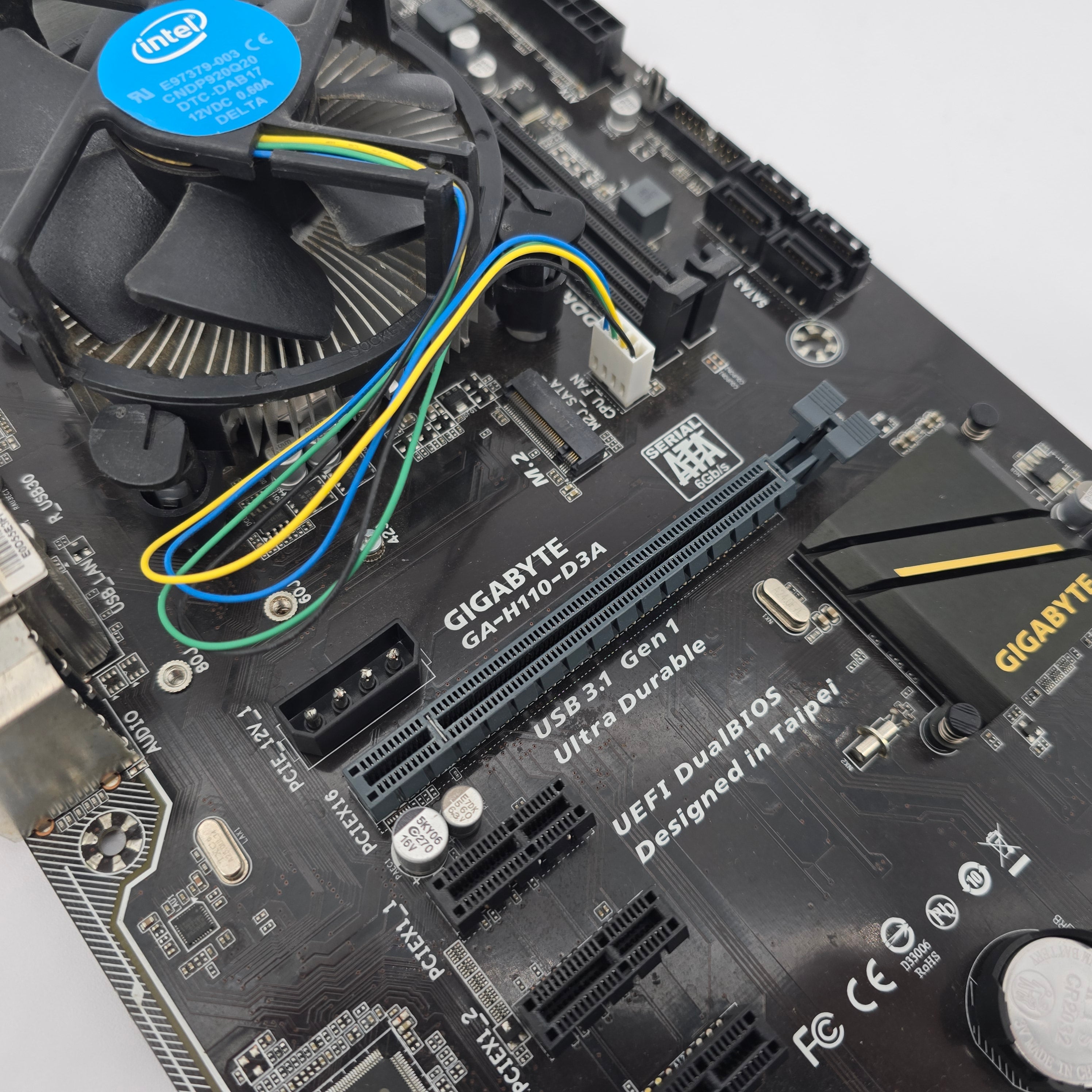 Gigabyte GA-H110-D3A Motherboard w/ Intel Celeron G9300, Cooler, CPU+Motherboard Combo