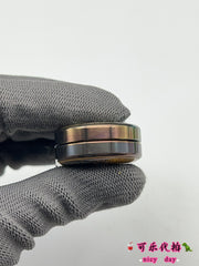 Groove Zirconium Engraved Oil Slick