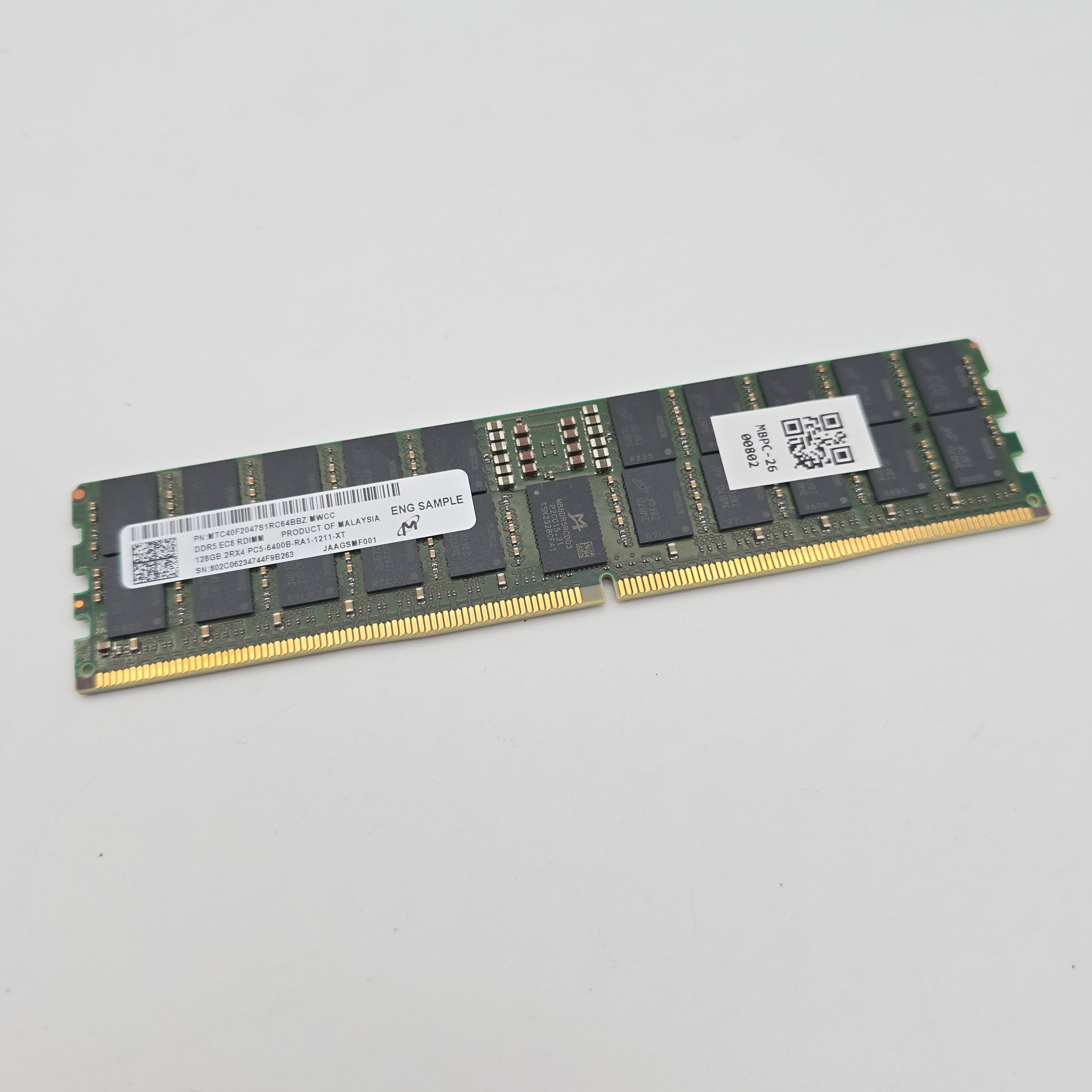 Micron 128GB DDR5 ECC RDIMM, 6400MHz, 2Rx4, RDIMM Server Workstation Memory RAM