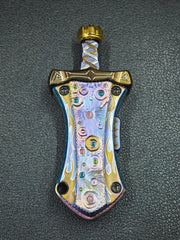 Master Sword Titanium Gold Plated Engraved
