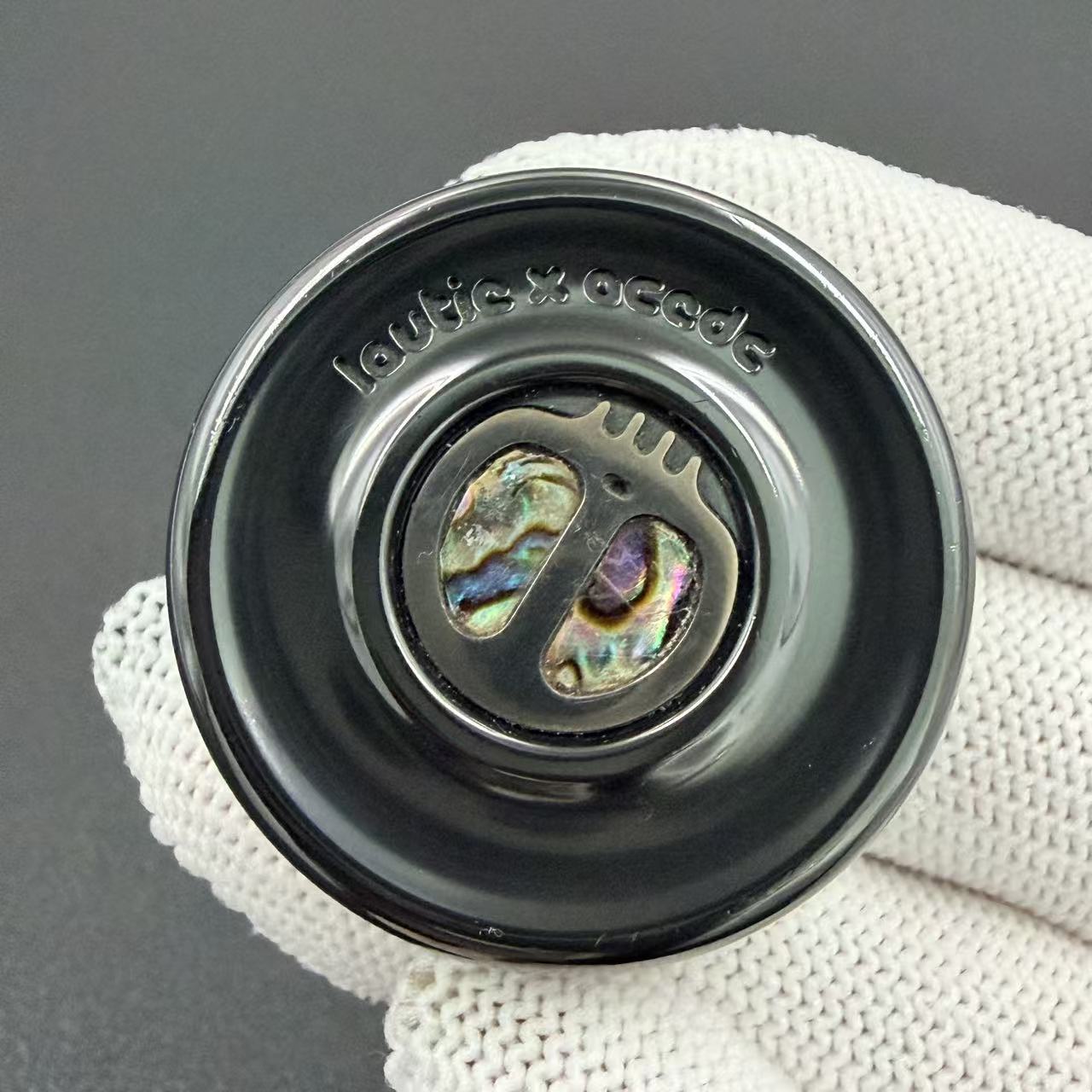 Devil Milk Cap Zirconium Engraved Polished