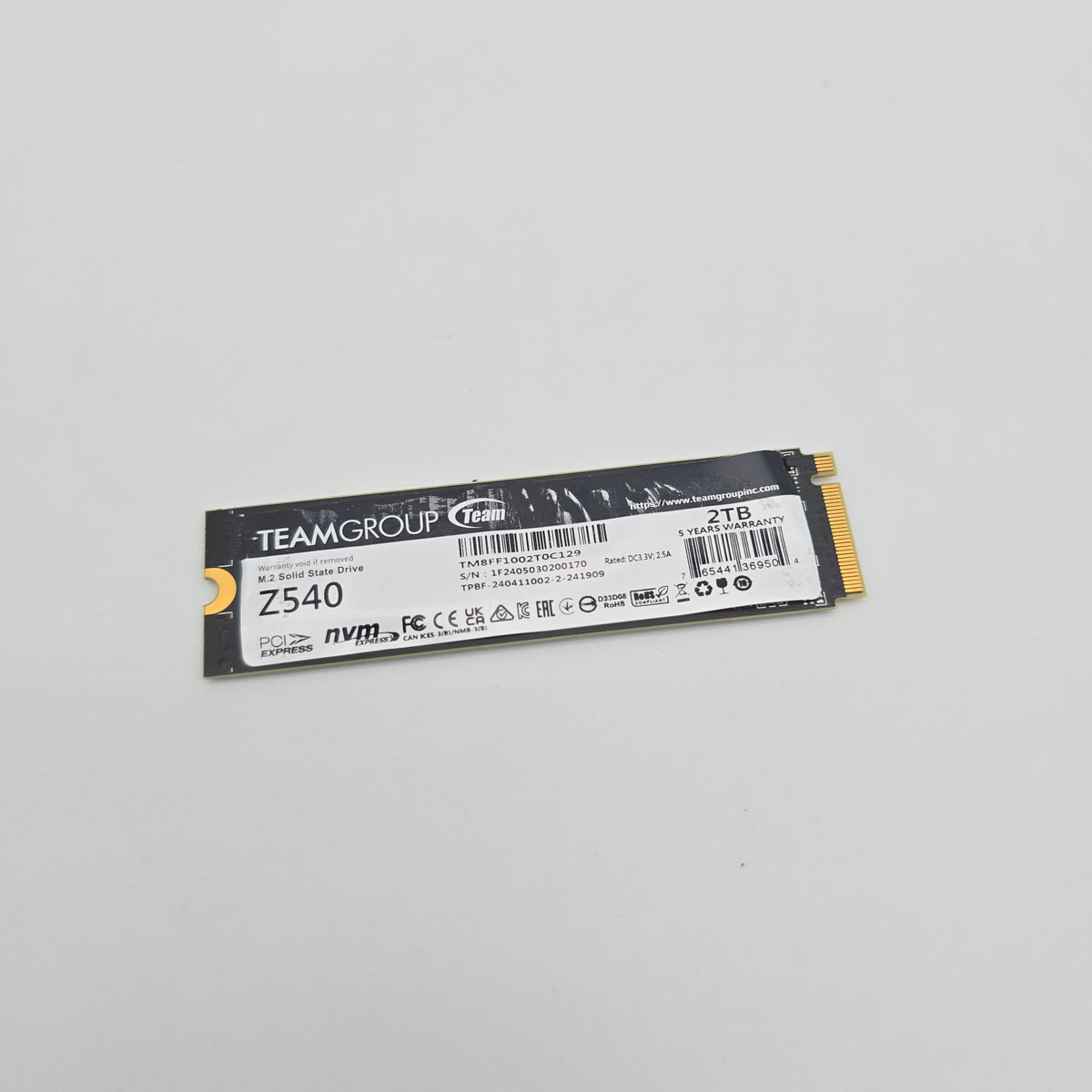 Teamgroup T-Force Cardea Z540 2TB, M.2 NVMe SSD Storage, Gen 5 PCIe 5.0
