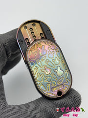 Groove Zirconium Engraved Oil Slick